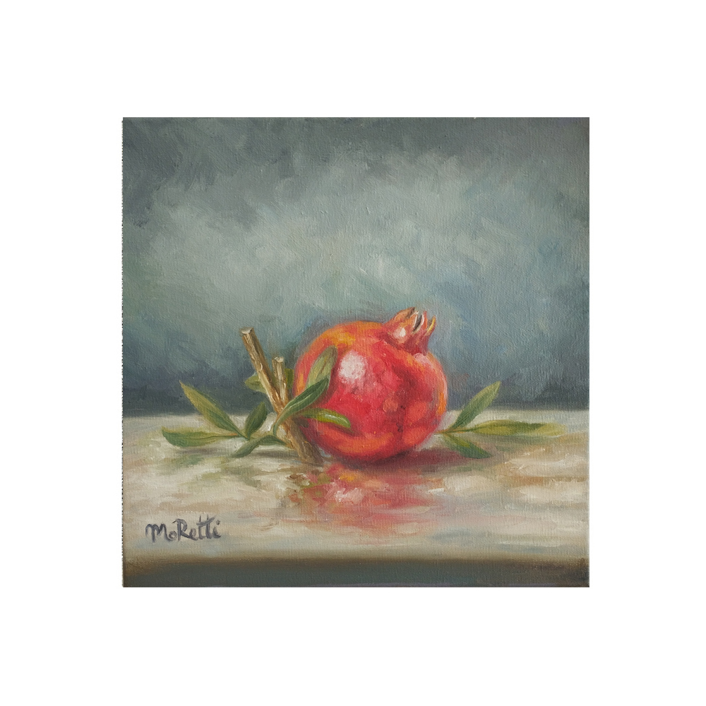 Πίνακας με ρόδι σε κλαδί 30x30 cm