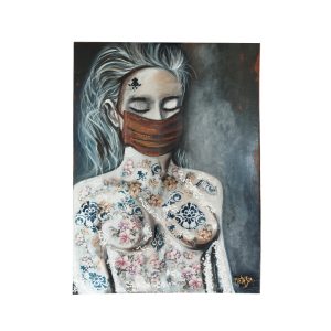 Γυναικεία μορφή με μάσκα 50X70cm